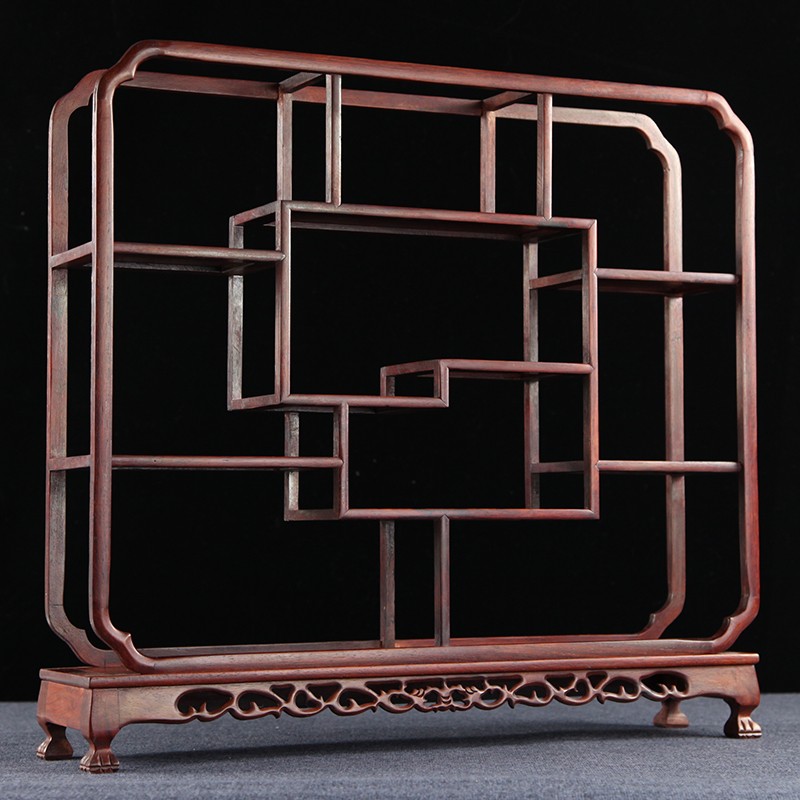 红酸枝博古架实木中式多宝阁置物架茶壶茶具架工艺品摆件架展示架