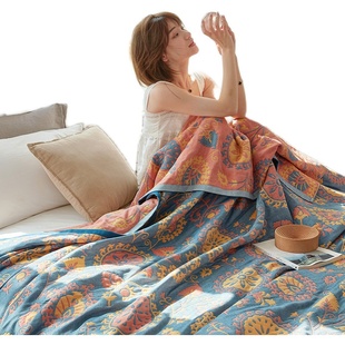 纱布毛巾被五层纯棉毯子单双人盖毯午睡毯空调被夏季薄毯厚床单