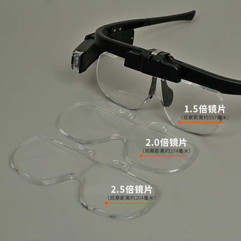 美睫纹绣师野生眉对线头戴式放大镜高清带灯充电眼镜老人阅读高倍
