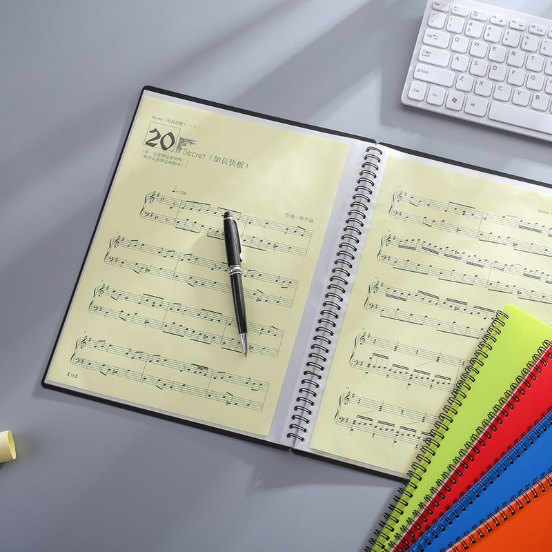 多功能A4曲谱钢琴谱五线谱乐谱夹册多层插页袋式透明文件夹资料册