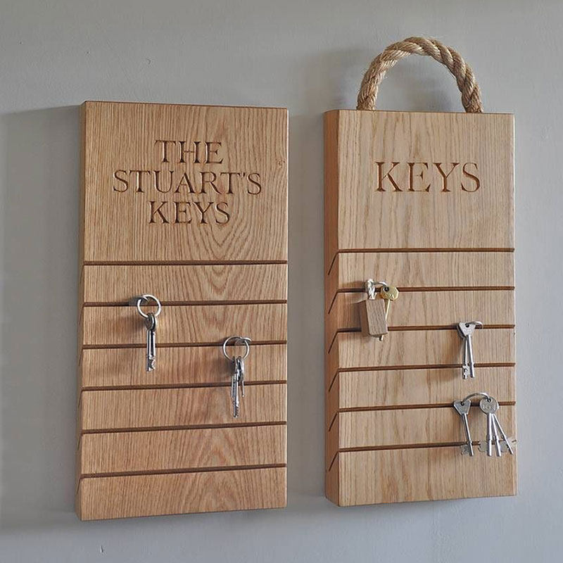 北欧风格实木家用钥匙挂钩酒店房间钥匙存放木牌定制创意个性挂牌
