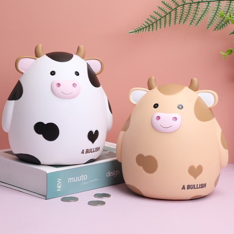 卡通可爱生肖牛存钱罐只进不出储蓄罐防摔大容量儿童生日礼物创意