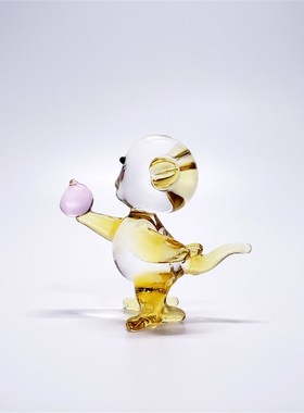 小猴子十二生肖玻璃摆件创意手工琉璃饰品水晶小动物属相礼物车载