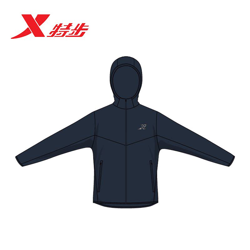 特步防晒衣男风衣2026夏薄款透气抗UV50休闲运动上衣974229140483