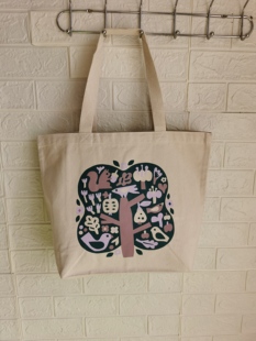 Leena Kisonen森林主题图案帆布包36x40×28cm容量大而且轻便耐用