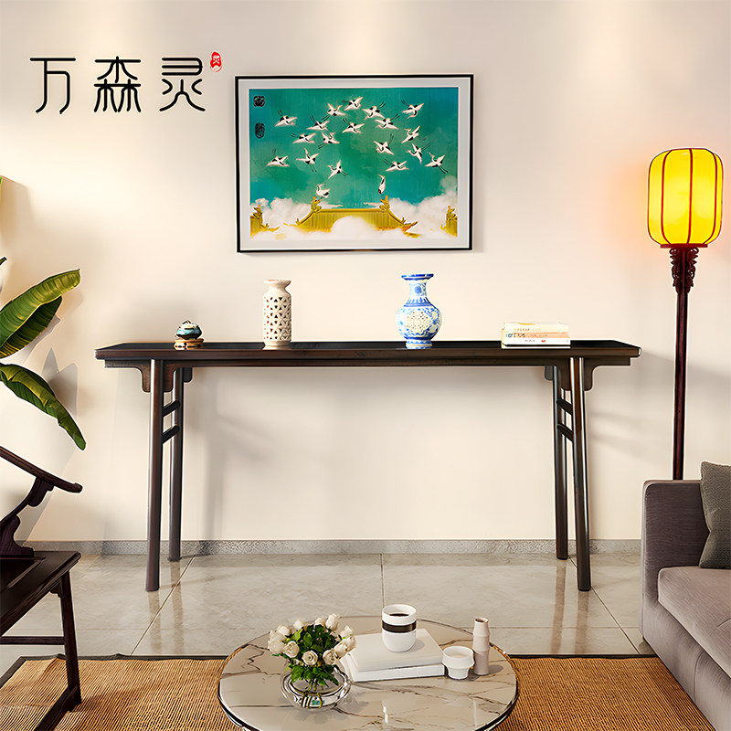 红木条案素刀牙平头案赞比亚血檀刀牙案夹头榫靠墙玄关桌子条几