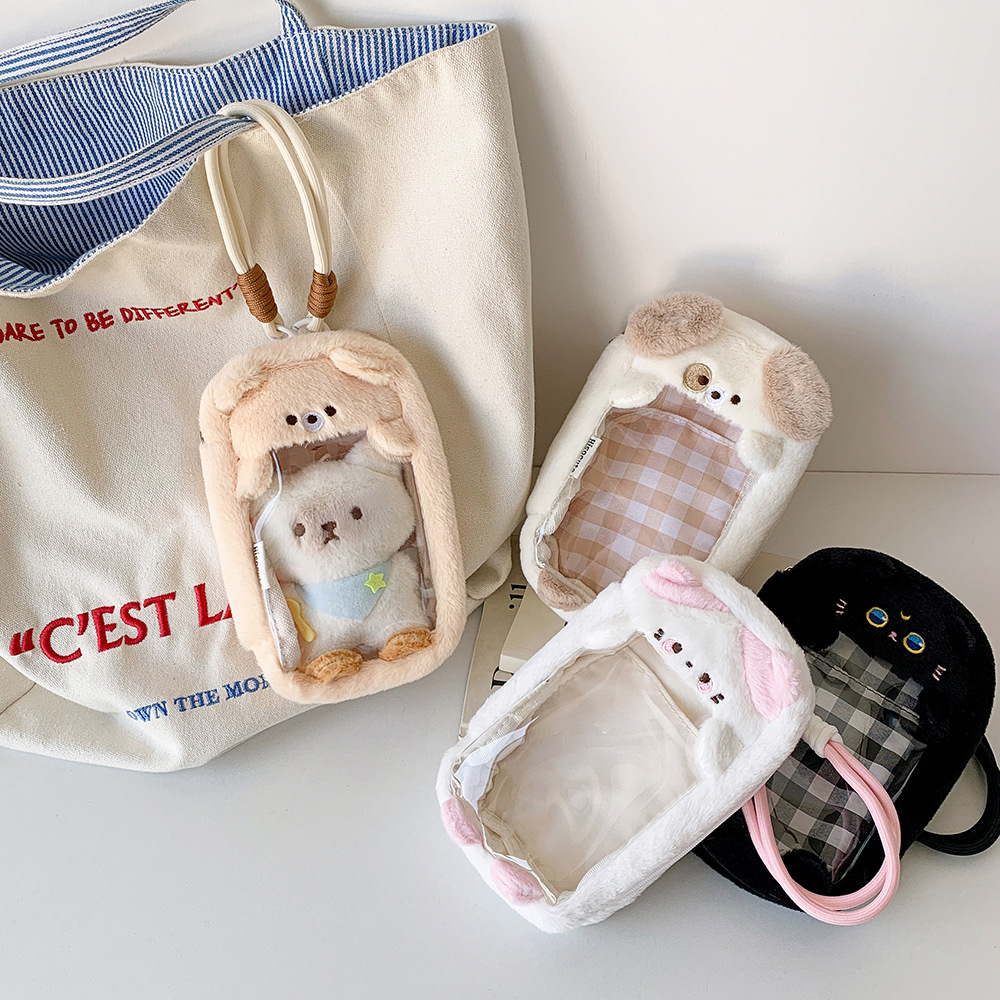 卡通小狗猫咪造型立体遛娃包少女