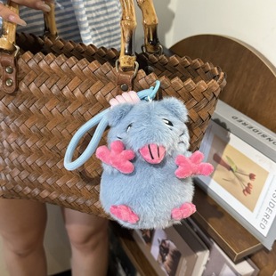 可爱花枝鼠毛绒公仔玩偶粉色爪子比萨塔老鼠包包毛绒挂件公仔娃娃