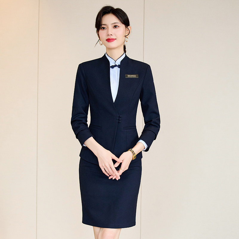 职业装套装女酒店迎宾接待工作服物业管理地产销售前台服务员工装图片
