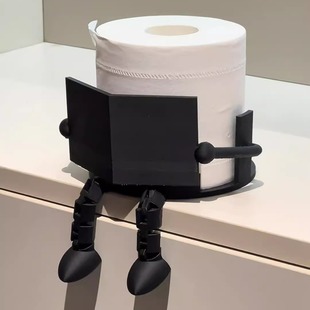 可爱阅读伙伴卷纸收纳架3D打印纸巾架卫生间浴室台面置物装 饰摆件