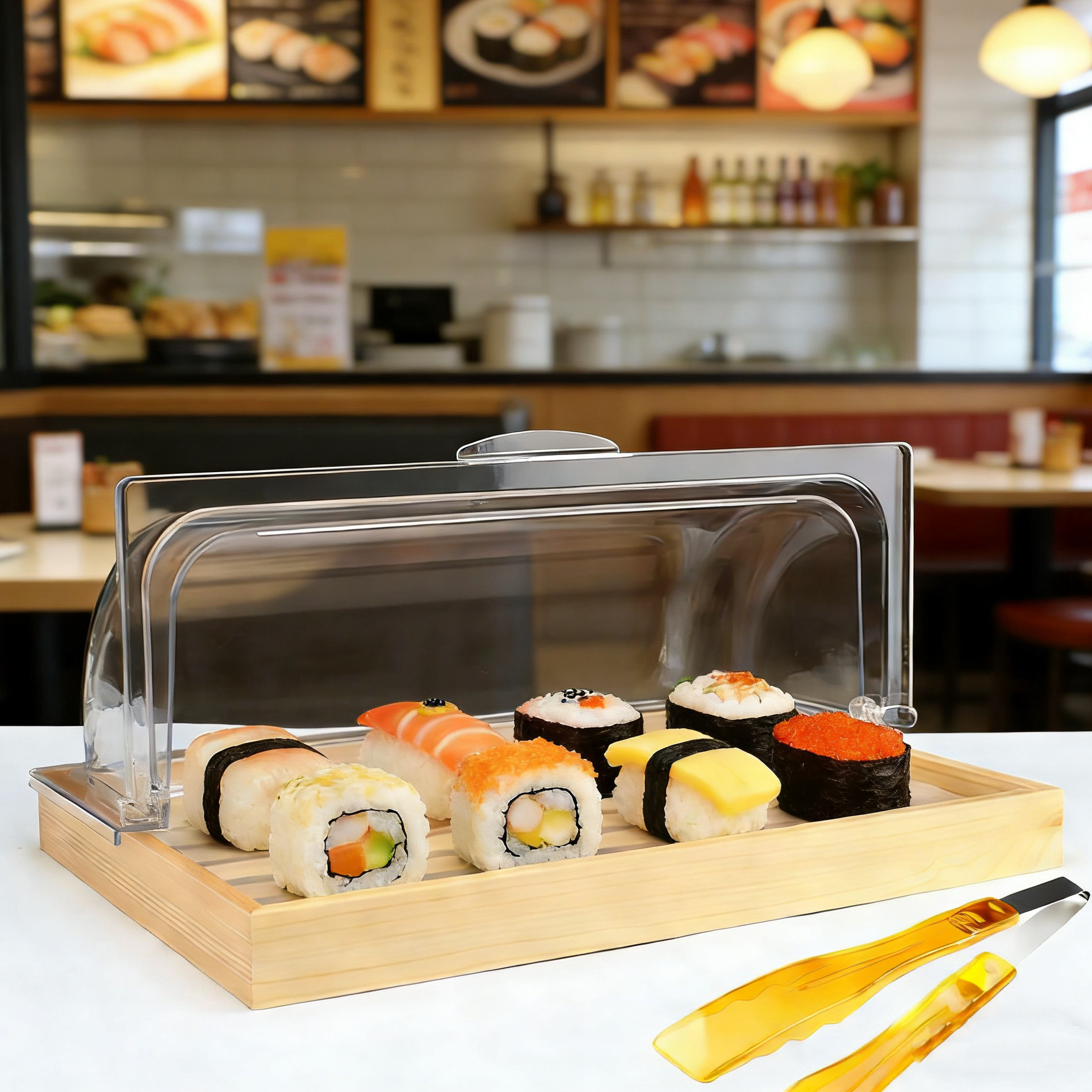 促销面包烤盘透明试吃展示盘防尘罩试吃双向带盖架子寿司篮甜品盒,餐饮具,餐用托盘,淘宝优惠券,粉丝福利购,淘宝优惠卷