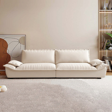 意式极简布艺沙发客厅2025新款小户型简约奶油风三人直排帆船沙发