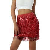 skirt High 高腰流苏亮片短裙 sequin short waisted fringe