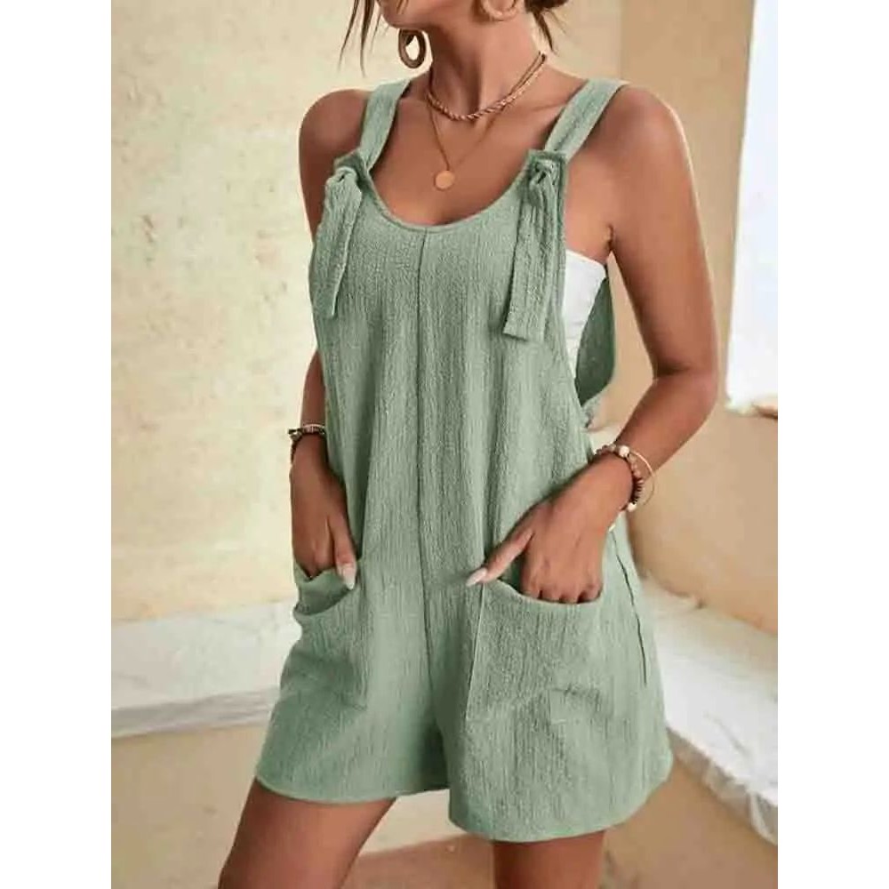 Casual camisole shorts jumpsuit女士休闲吊带短裤连体背带裤 ﻿