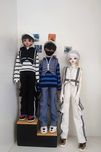 友人娃衣 自制 bjd ob22 ob24  四分 六分反光带马甲工装裤两件套