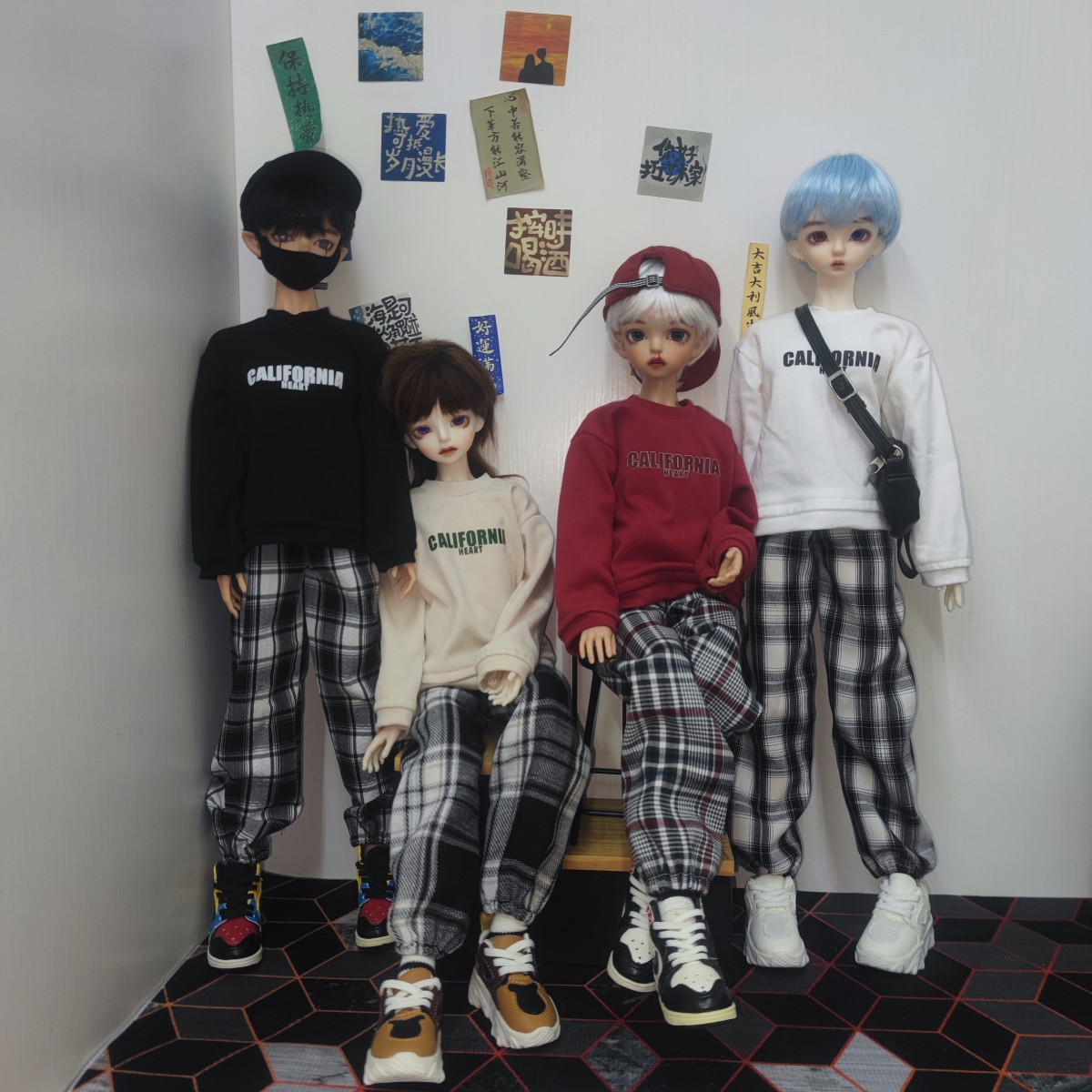 友人娃衣 ob22 P20娃衣 BJD4分小狼体 飞鱼体 休闲套装学院风娃衣