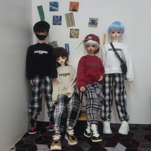 友人娃衣 ob22 P20娃衣 BJD4分小狼体 飞鱼体 休闲套装学院风娃衣