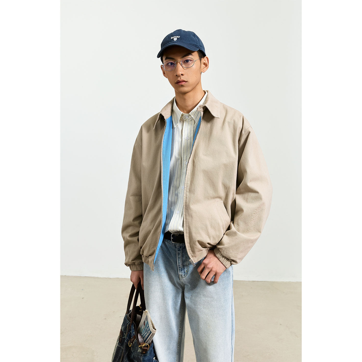 UTIMUS/撞色机能 复古全棉水洗夹克2026春季新款翻领撞色外套男士