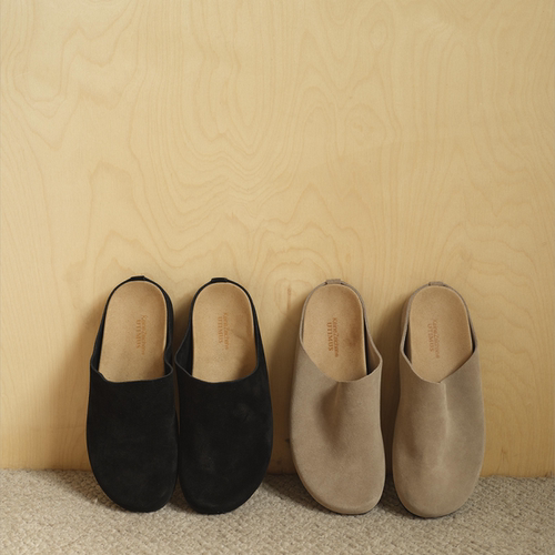 Utimus / NO LOGO联名高丝光反绒皮勃肯穆勒拖鞋包头懒人一脚蹬