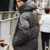 UTIMUS连帽斜拉链棉服手塞棉填充面包服蓬松棉衣夹克冬季 防风保暖