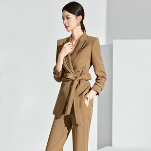时尚百搭女性职业西服套装2025早春个性原创设计正式通勤职业西服