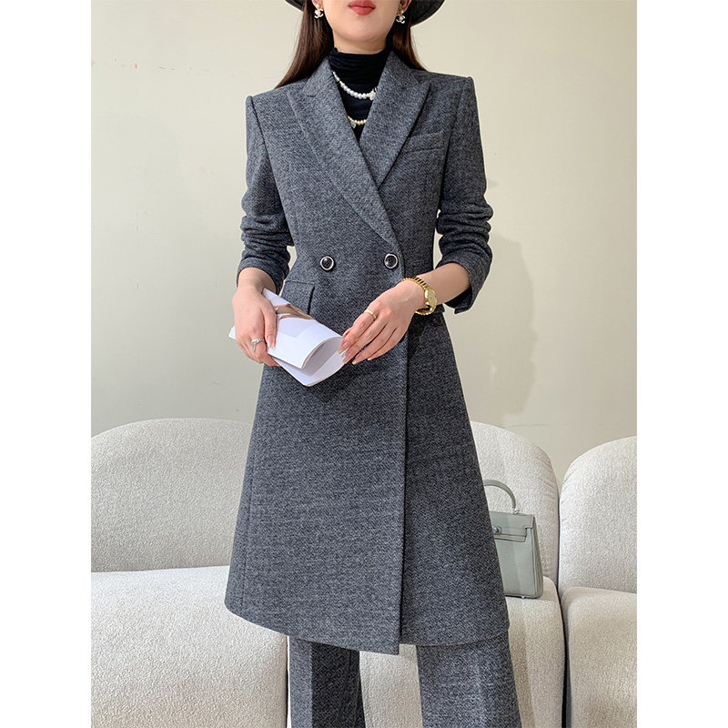 拍立减30中长款西装保暖笔挺有型