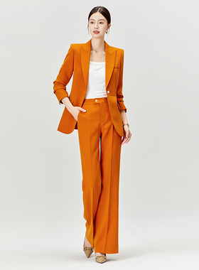 西装外套设计感小众橙色炸街小西服帅气吸睛高级感洋气知性职业装