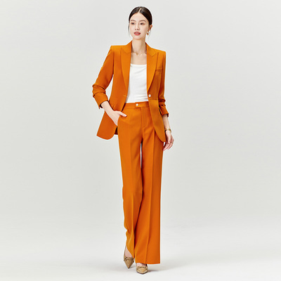 西装外套设计感小众橙色炸街小西服帅气吸睛高级感洋气知性职业装