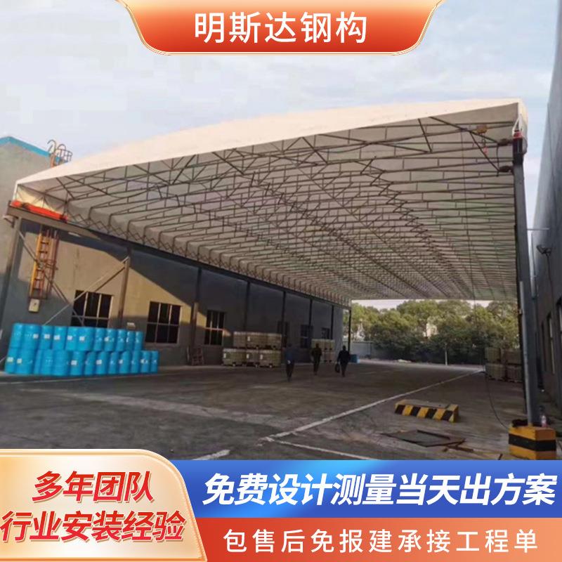 佛山仓库悬空电动推拉雨棚大型折叠活动篷厂房过道电动伸缩遮阳篷