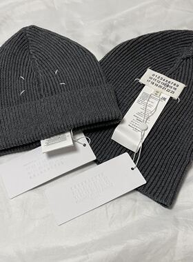 小玛吉四角缝线Margie风格针织帽街头男女灰色纯色圆顶毛线帽冷帽