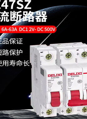 德力西直流空开DZ47SZ电瓶车空气开关 电动车用断路器1P2P 32A63A