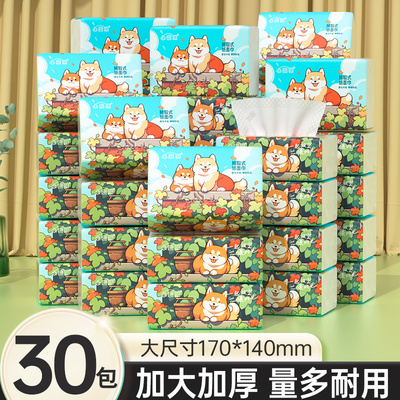 漫花小蛮熊四边压花纸巾抽纸