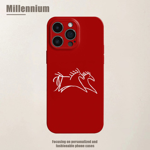 适用于iPhone17Promax并驾齐驱16pro手机壳15pro菲林iphoneair马年12软壳11民族风13pro线条感苹果14