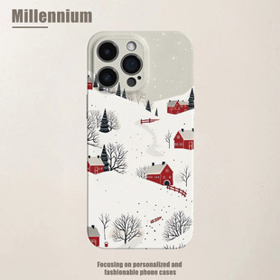 适用于iPhone17Promax雪覆红舍林野间16pro手机壳15pro菲林iphoneair简约12软壳11艺术13pro高级感苹果14plus