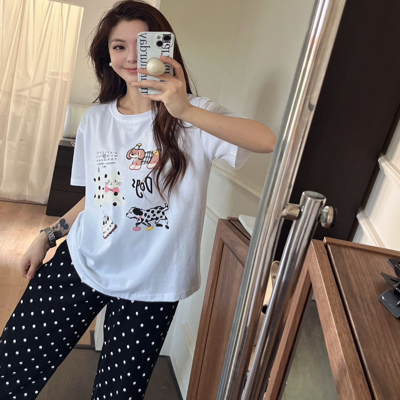 宅小希夏日卡通蕾丝家居服睡衣