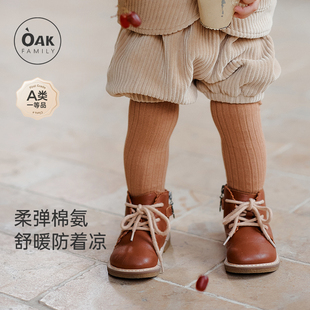 3岁儿童袜子 袜连脚袜0 Oak Family秋冬女宝宝棉袜防滑袜打底裤