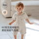 婴儿短袖 OakFamily夏季 海军领连体衣全棉纱爬服宝宝衣服 新品