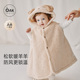 Oak Family新生婴儿斗篷羊羔绒披肩新生宝宝冬季 外出保暖连帽披风