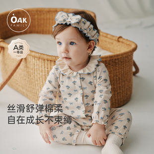 连体衣长袖 Oak 新生宝宝和式 新品 棉柔亲肤婴儿爬服 Family秋季