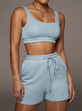 2022 Summer New Ladies High Lace Casual Shorts Tank Top Suit