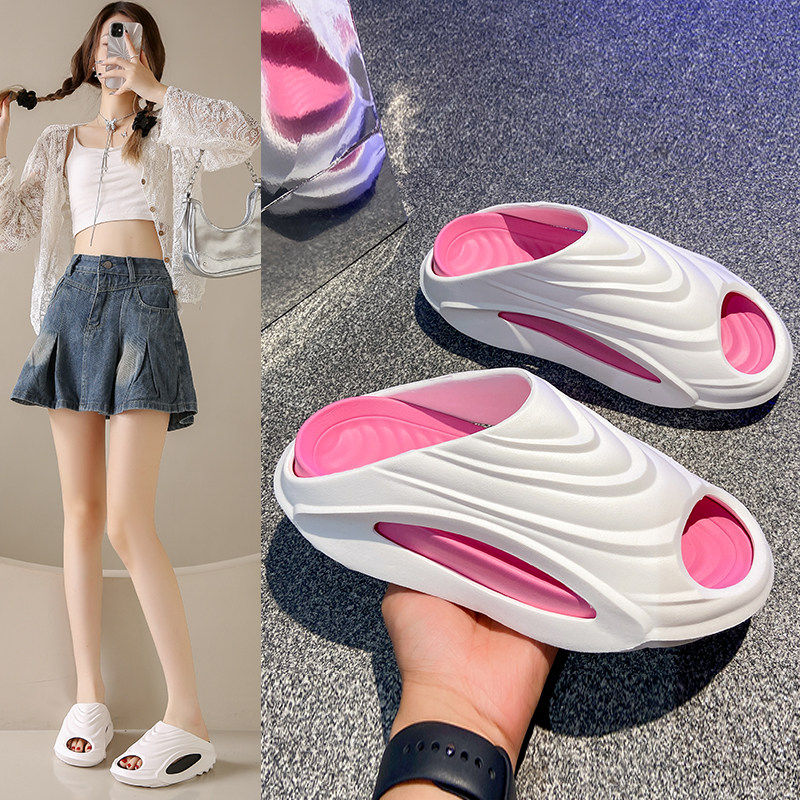 亚束2025超火拖鞋女夏外穿厚底半拖高级感海边沙滩法式仙女风凉拖