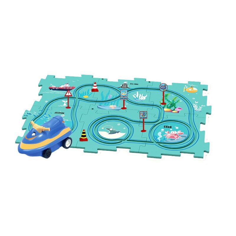 DAOZHONGDAO PREFERRED PUZZLE RAIL CAR TOYS CHILDRENS EDUCATIONAL EARLY EDUCATION DIY ASSEMBLY ELECTRIC CAR TRAIN 3-6 YEARS OLD