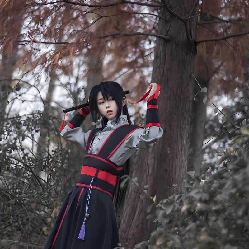 魏无羡cos服少年羡现货魔道祖师夷陵老祖儿童假发靴子笛子天子笑