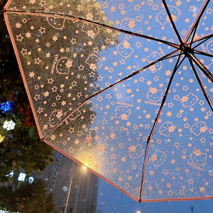 可爱小猫雨伞高颜值凯蒂猫透明伞女2025年新款 学生上学专用便携女