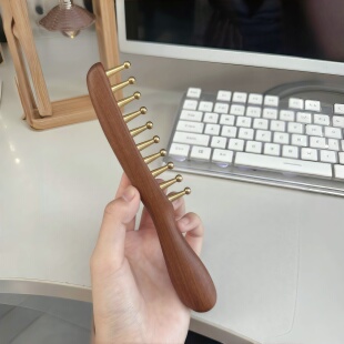 【生发神器】黄铜梳子头部按摩头皮经络疏通拨筋棒大齿梳子头皮女