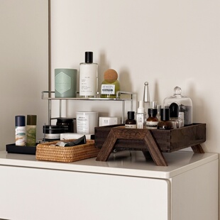 【卧室好物】化妆品收纳盒桌面高级感护肤品收纳杂物整理实木托盘