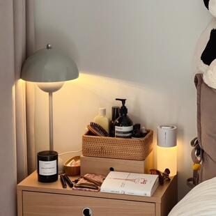 床头收纳盒手工编织桌面置物整理收纳篮托盘化妆品收拾杂物收纳筐