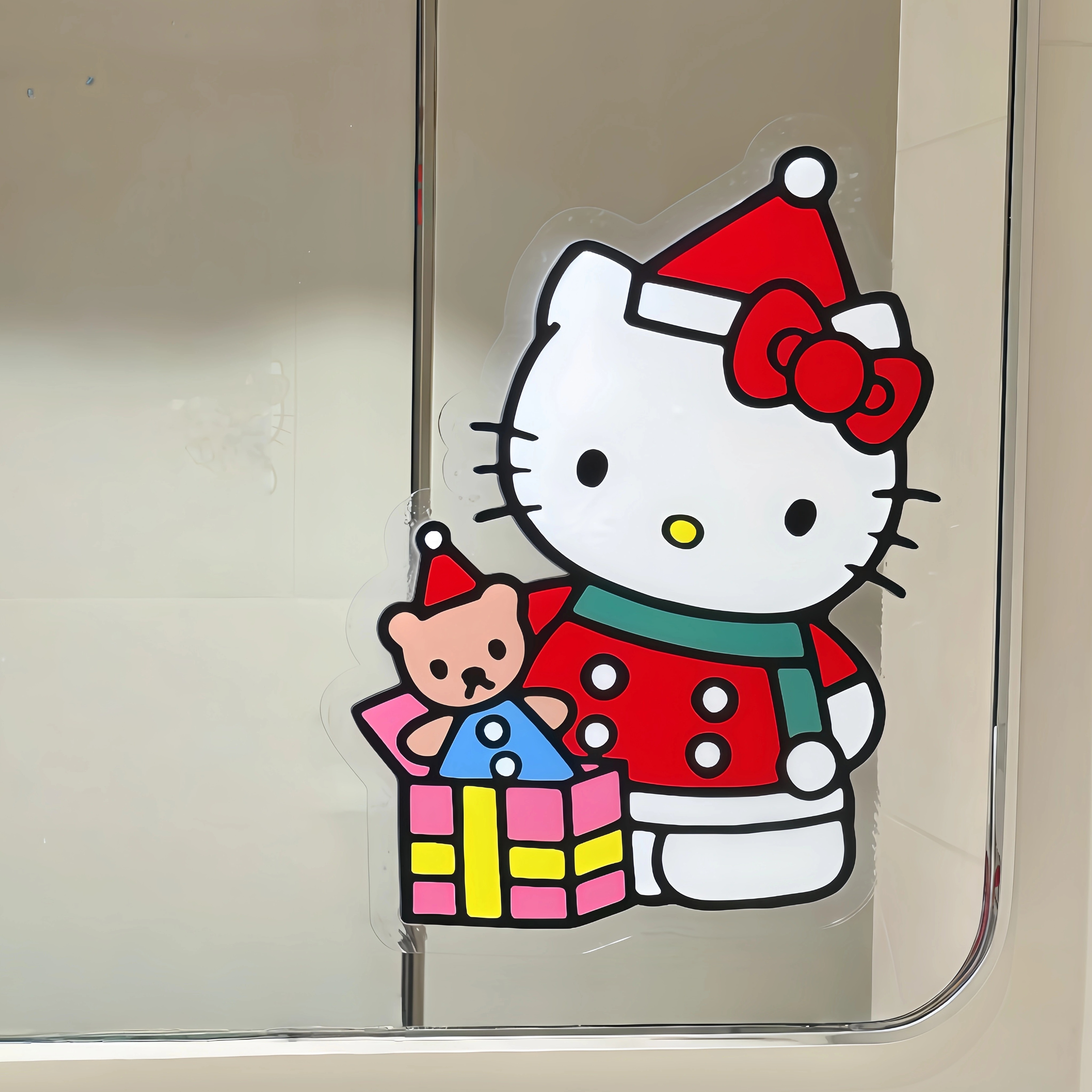 给镜子贴上kitty不要太可爱！