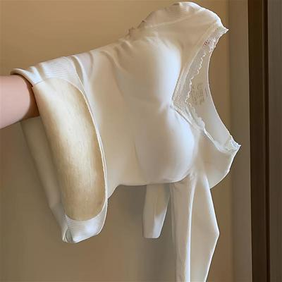 加绒保暖内衣女秋冬季2025新款带胸垫蕾丝v领修身内搭打底衫上衣