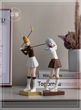 高尔夫女孩桌面客厅电视展示柜玄关前台家居饰品高级感小众摆件